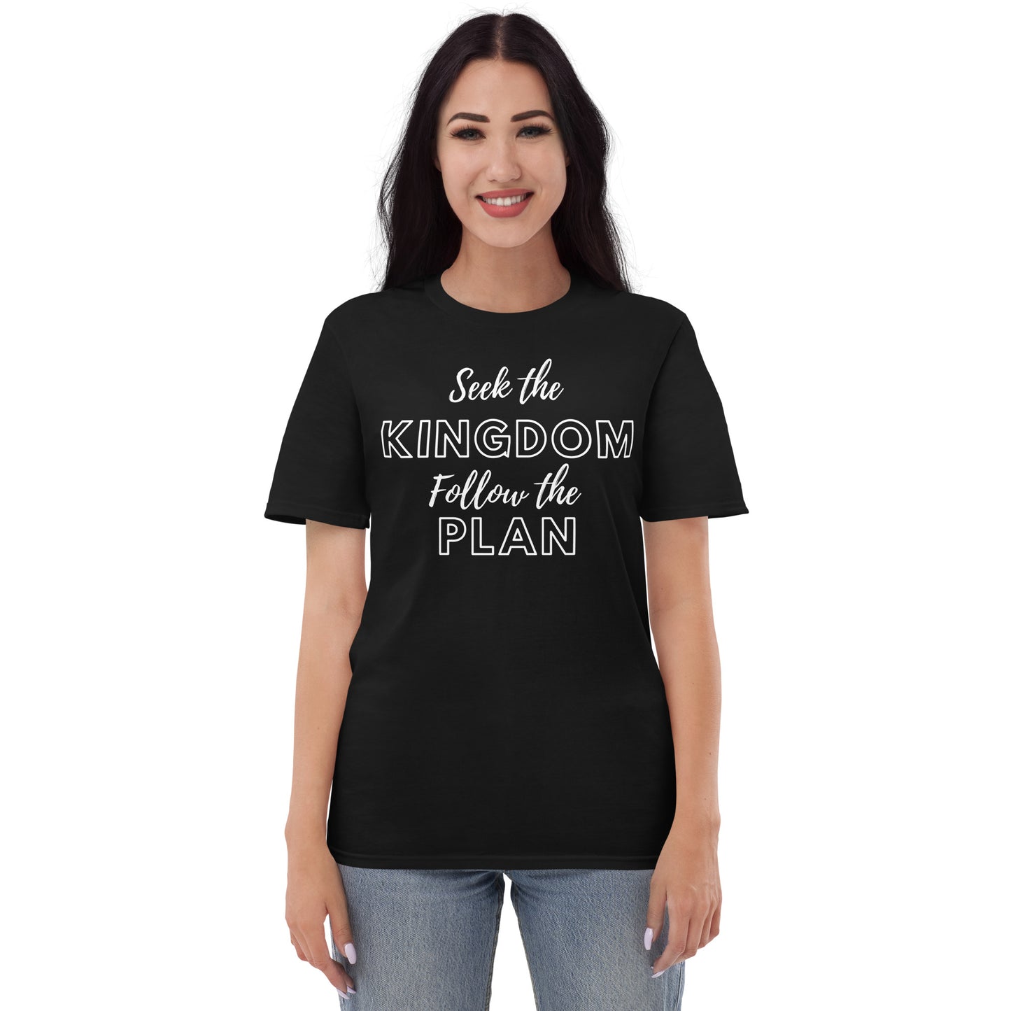 Seek the Kingdom Short-Sleeve White-Print T-Shirt