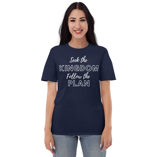 Seek the Kingdom Short-Sleeve White-Print T-Shirt